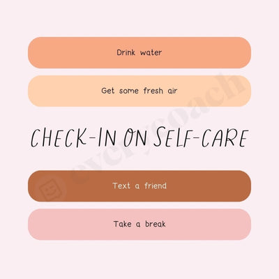 Check-In On Self-Care Instagram Post Canva Template