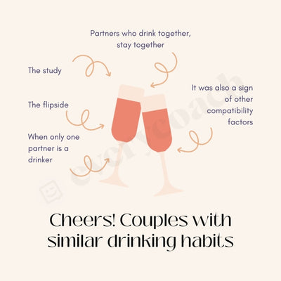 Cheers! Couples With Similar Drinking Habits Instagram Post Canva Template
