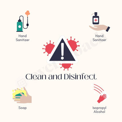 Clean And Disinfect Instagram Post Canva Template