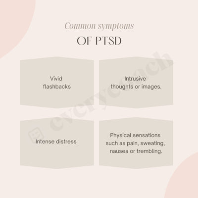 Common Symptoms Of Ptsd Instagram Post Canva Template