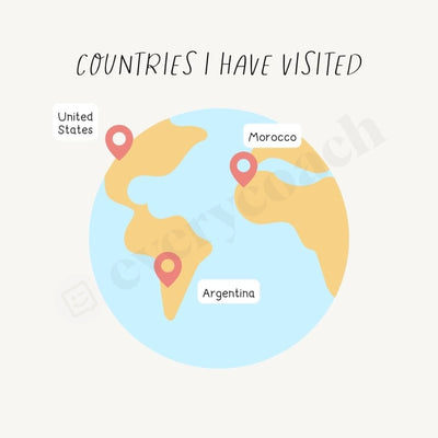 Countries I Have Visited Instagram Post Canva Template