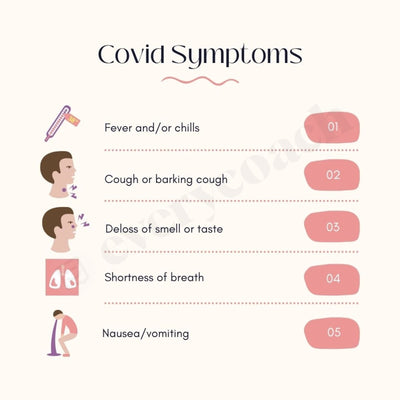Covid Symptoms Instagram Post Canva Template