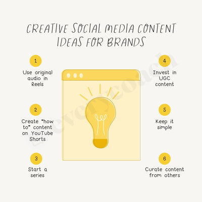 Creative Social Media Content Ideas For Brands Instagram Post Canva Template