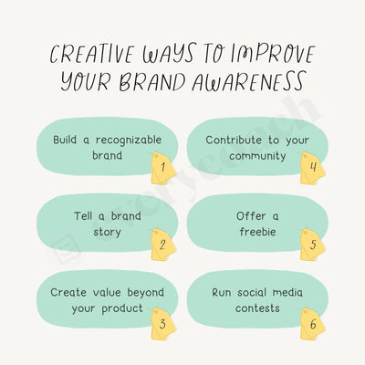 Creative Ways To Improve Your Brand Awareness Instagram Post Canva Template