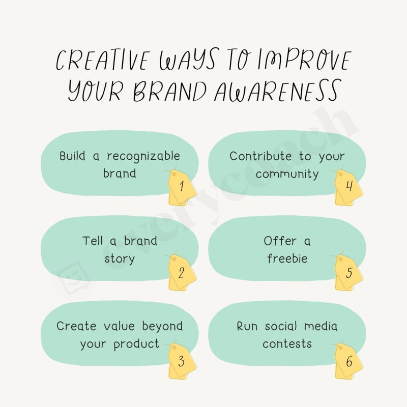 Creative Ways To Improve Your Brand Awareness Instagram Post Canva Template