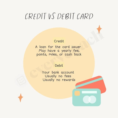 Credit Vs Debit Card Instagram Post Canva Template