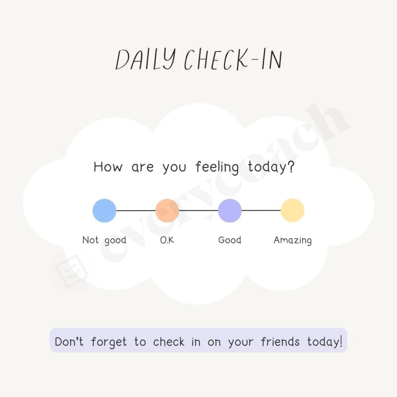 Post It Note Daily Check In Daily Check-In Instagram Post Canva Template – everycoach