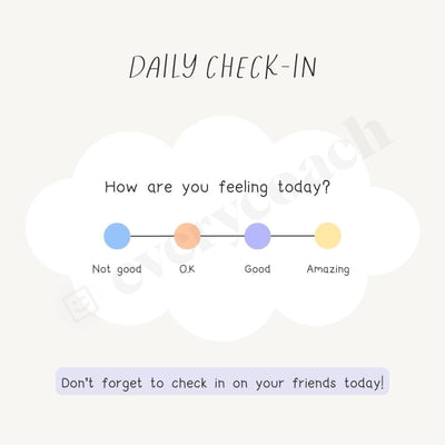 Daily Check-In Instagram Post Canva Template