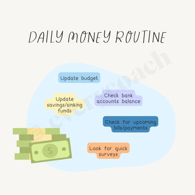 Daily Money Routine Instagram Post Canva Template