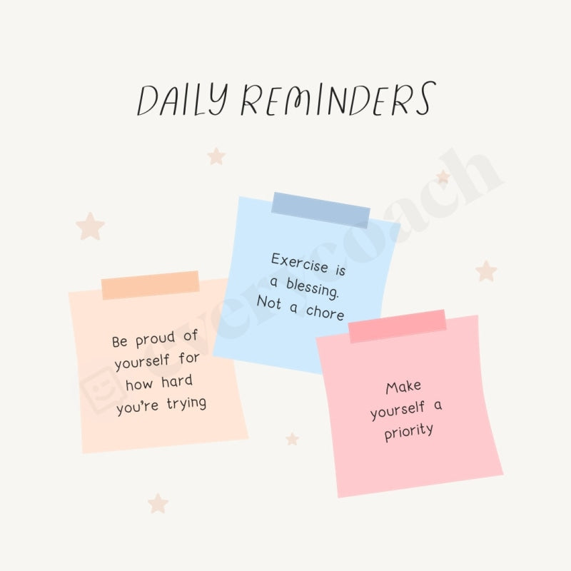 Daily Reminders Instagram Post Canva Template