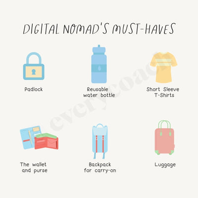 Digital Nomads Must-Haves Instagram Post Canva Template
