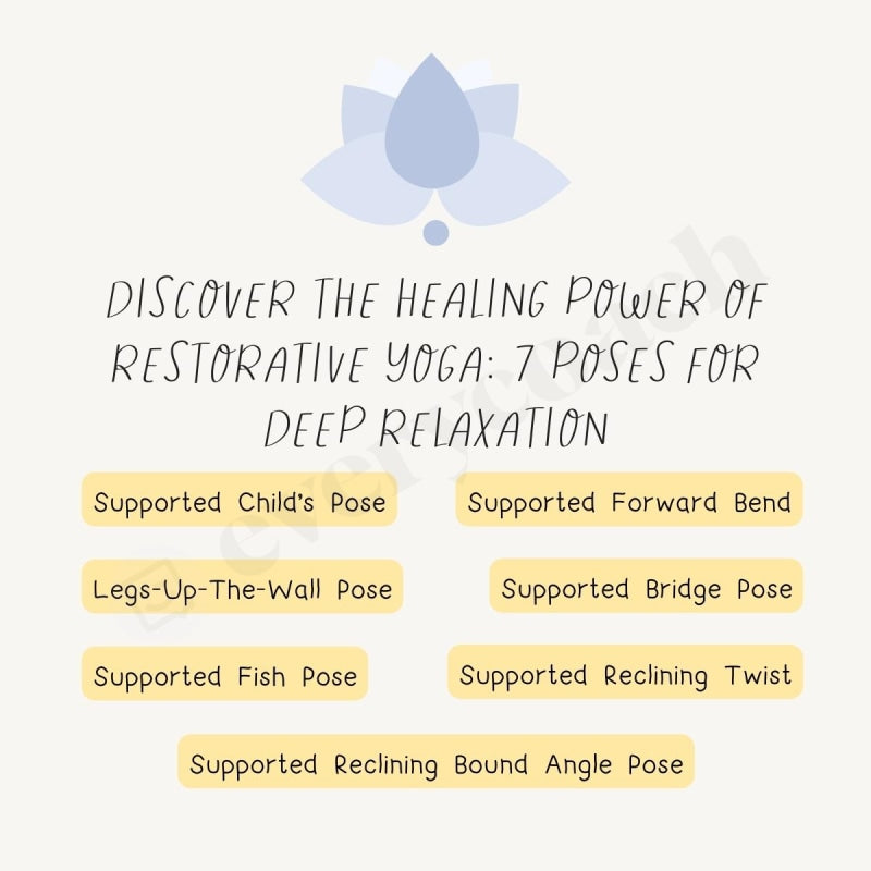 Discover The Healings Power Of Restorative Yoga 7 Poses For Deep Relaxation Instagram Post Canva