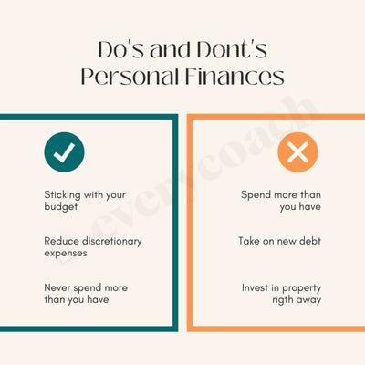Dos And Donts Personal Finances Instagram Post Canva Template