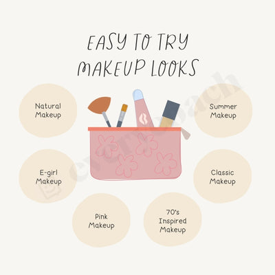 Easy To Try Makeup Looks Instagram Post Canva Template