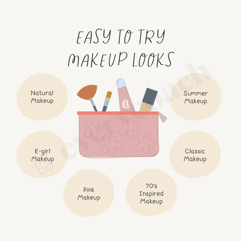 Easy To Try Makeup Looks Instagram Post Canva Template
