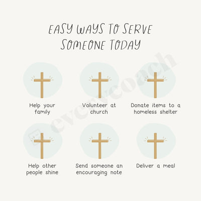 Easy Ways To Serve Someone Today Instagram Post Canva Template