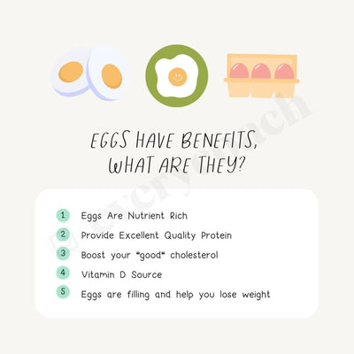 Eggs Have Benefits What Are They Instagram Post Canva Template