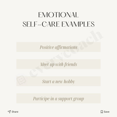 Emotional Self-Care Examples Instagram Post Canva Template