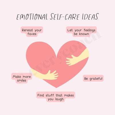 Emotional Self-Care Ideas Instagram Post Canva Template