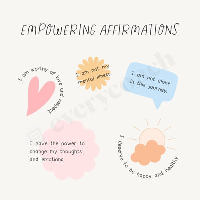 Empowering Affirmations Instagram Post Canva Template