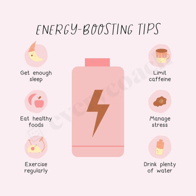 Energy-Boosting Tips Instagram Post Canva Template