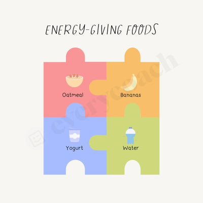 Energy-Giving Foods Instagram Post Canva Template