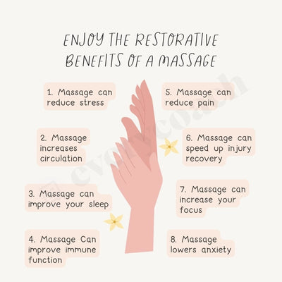 Enjoy The Restorative Benefits Of A Massage Instagram Post Canva Template