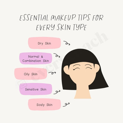 Essential Makeup Tips For Every Skin Type Instagram Post Canva Template
