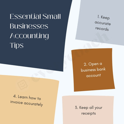 Essential Small Businesses Accounting Tips Instagram Post Canva Template