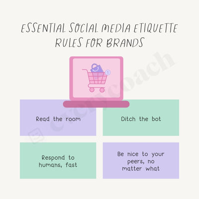 Essential Social Media Etiquette Rules For Brands Instagram Post Canva Template