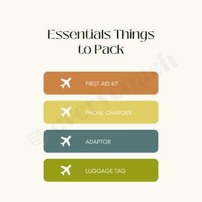 Essentials Things To Pack Instagram Post Canva Template