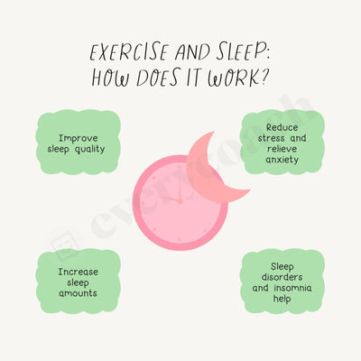 Exercise And Sleep: How Does It Work Instagram Post Canva Template