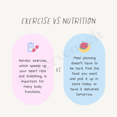 Exercise Vs Nutrition Instagram Post Canva Template