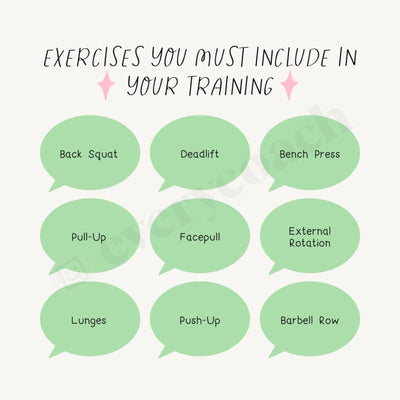 Exercises You Must Include In Your Training Instagram Post Canva Template