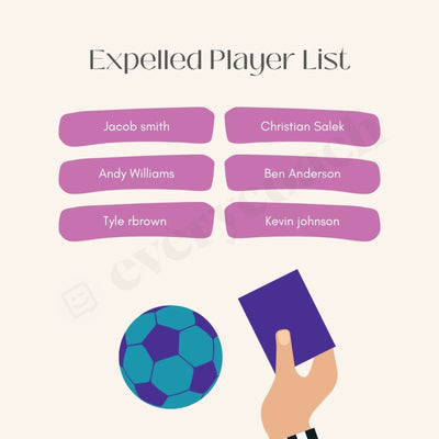 Expelled Player List Instagram Post Canva Template