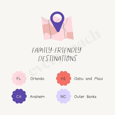 Family-Friendly Destinations Instagram Post Canva Template