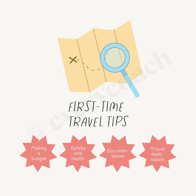 First-Time Travel Tips Instagram Post Canva Template