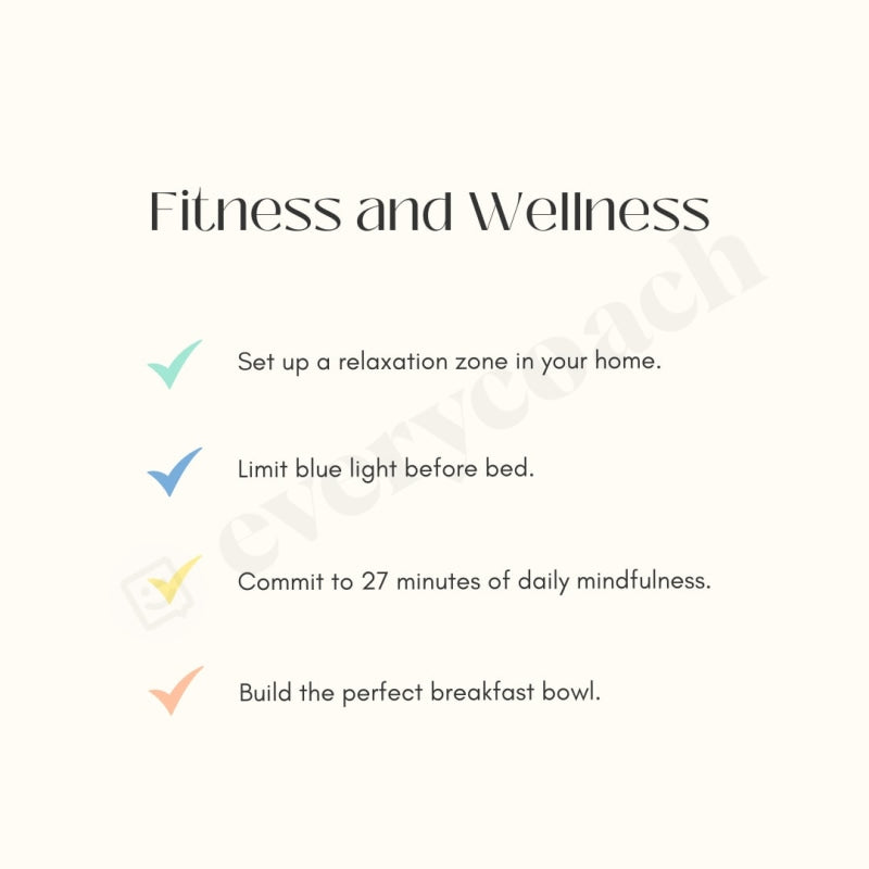 Fitness And Wellness Instagram Post Canva Template