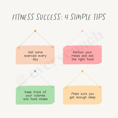 Fitness Success: 4 Simple Tips Instagram Post Canva Template
