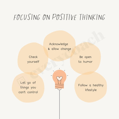 Focusing On Positive Thinking Instagram Post Canva Template