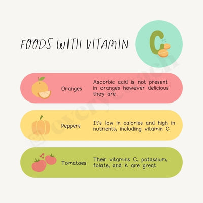 Foods With Vitamin C Instagram Post Canva Template