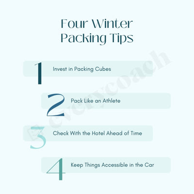Four Winter Packing Tips Instagram Post Canva Template