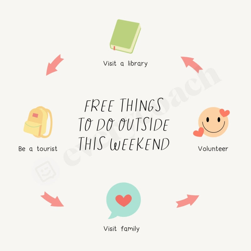 Free Things To Do Outside This Weekend Instagram Post Canva Template