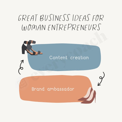 Great Business Ideas For Woman Entrepreneurs Instagram Post Canva Template