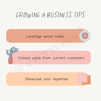 Growing A Business Tips Instagram Post Canva Template