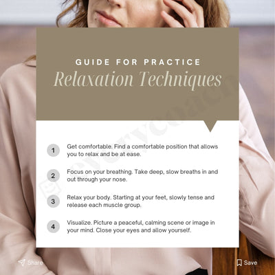 Guide For Practice Relaxation Techniques Instagram Post Canva Template
