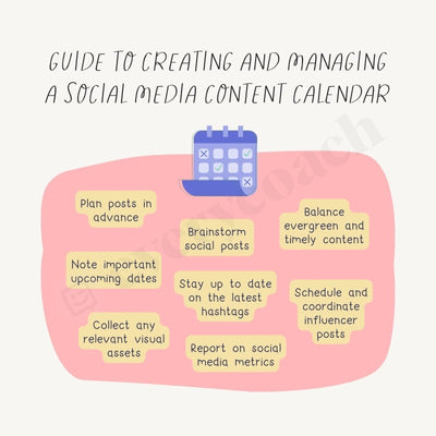 Guide To Creating And Managing A Social Media Content Calendar Instagram Post Canva Template