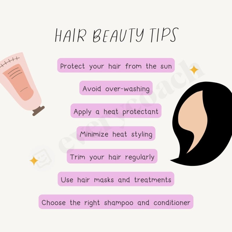 Hair Beauty Tips Instagram Post Canva Template