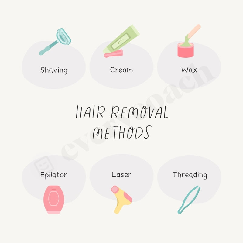 Hair Removal Methods Instagram Post Canva Template