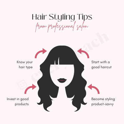 Hair Styling Tips From Professional Salon Instagram Post Canva Template